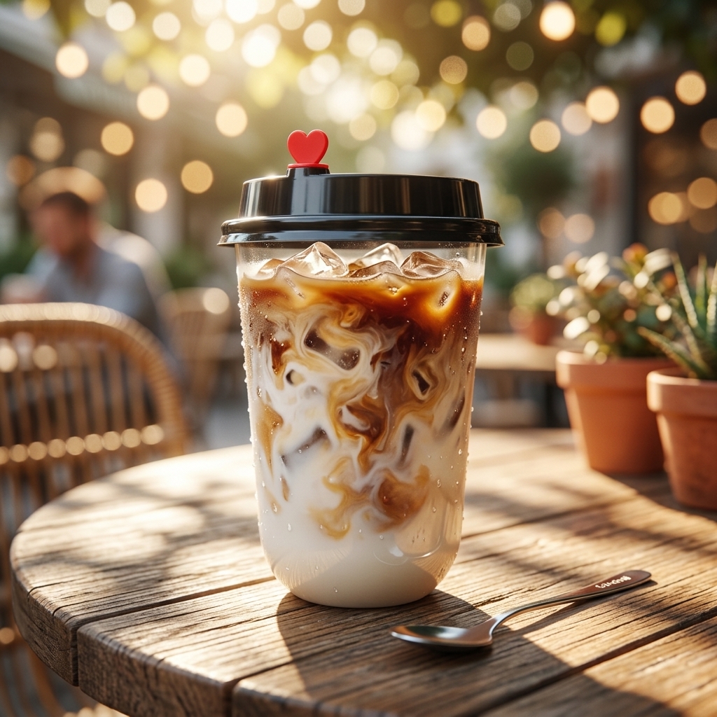 أكواب بلاستيك يو شيب (U-Shape) شفافة بسدادة قلب - 0