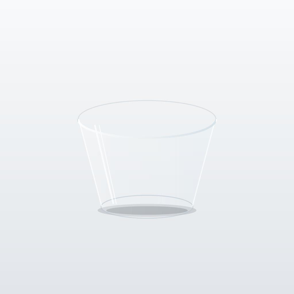 أكواب آيسكريم وحلى بلاستيك شفاف (74 مم)